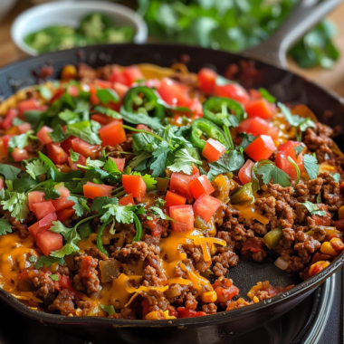 One‑Pan Ground Beef Taco Skillet.​ - Amazing One-Pan Ground Beef Taco Skillet Delight - Puffed Pancake with Bananas​ 5